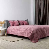 Покривало «VELOUR» 1шт — Mesa rose/Ромб круглий, мікрофібра