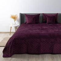 Покривало «VELOUR» 1шт — Бордо/Ромб круглий, мікрофібра