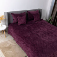 Покривало «VELOUR» 1шт — Бордо/Ромб круглий, мікрофібра