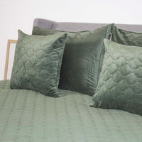 Покривало «VELOUR» 1шт — ДАРК ГРІН/Ромб круглий, мікрофібра