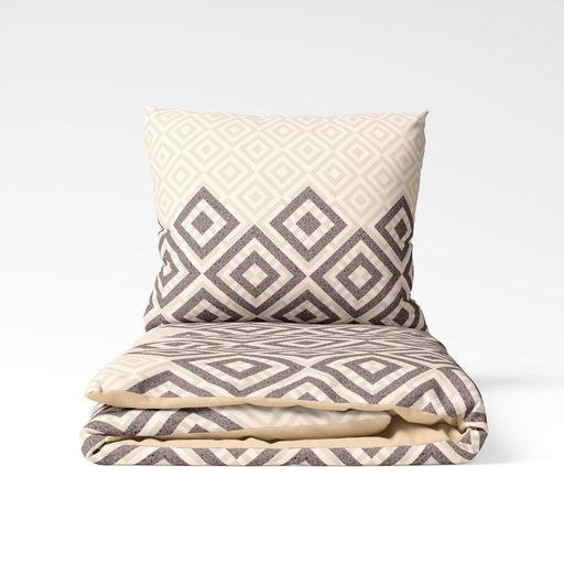 Комплект постільної білизни — Squares Beige, 70х70 комбі/однотон