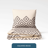 Комплект постільної білизни — Squares Beige, 70х70 комбі/однотон
